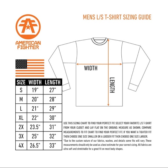 American Fighter Mens Long Sleeve Shirt SILVER LAKE White Athletic S-3XL - Picture 9 of 10